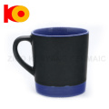 Good sale matte black porcelain chalk mug with yellow rim